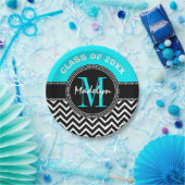 高校卒業のモノグラムシェブロン ペーパープレート (パーティー)