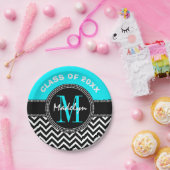 高校卒業のモノグラムシェブロン ペーパープレート (パーティー)