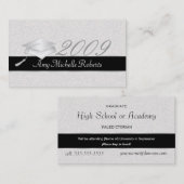 高校卒業の名刺- 2009年 コーリングカード (正面/裏面)