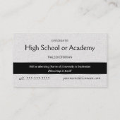 高校卒業の名刺- 2010年 コーリングカード (裏面)