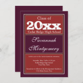 高校卒業の発表 招待状 (正面/裏面)