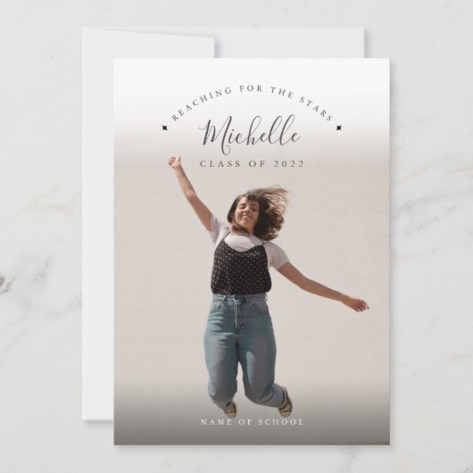 高校卒業を目指して星に到達 案内状 (正面)