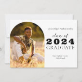 高校卒業アーチ写真一回卒業 案内状 (正面)