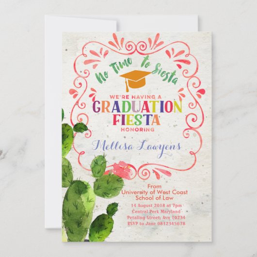 高校卒業パーティフェスタ招待状 招待状 (正面)