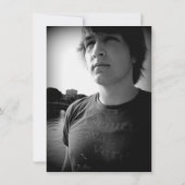 高校卒業パーティーの写真(白黒) 招待状 (裏面)