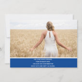 高校卒業パーティーアイディアズブルー卒業 案内状 (裏面)