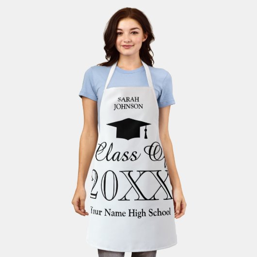 高校卒業パーティーカスタムキッチンエプロン エプロン (着用した状態)