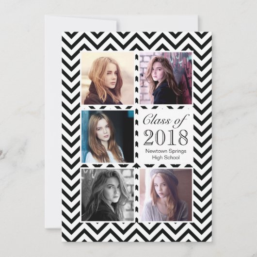 高校卒業パーティーディナー写真テンプレート 招待状 (正面)