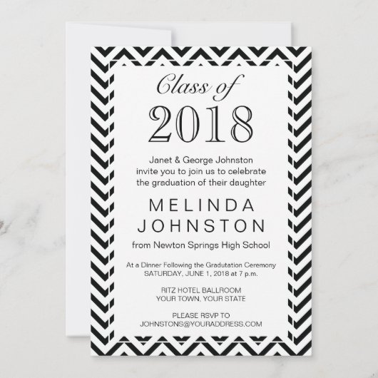 高校卒業パーティーディナー写真テンプレート 招待状 (裏面)