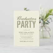 高校卒業パーティー写真グリーンベージュ 招待状 (スタンド正面)