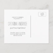 高校卒業パーティー写真モダン院生 インビテーションポストカード (裏面)