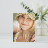 高校卒業パーティー写真モダン院生 インビテーションポストカード (スタンド正面)