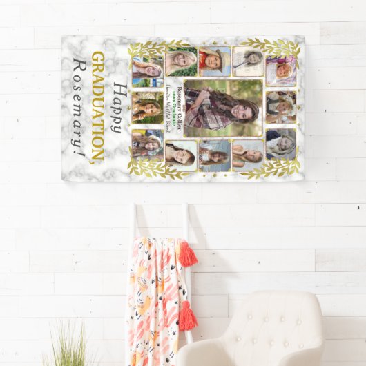 高校卒業パーティー写真大理石 横断幕 (インサイチュ)