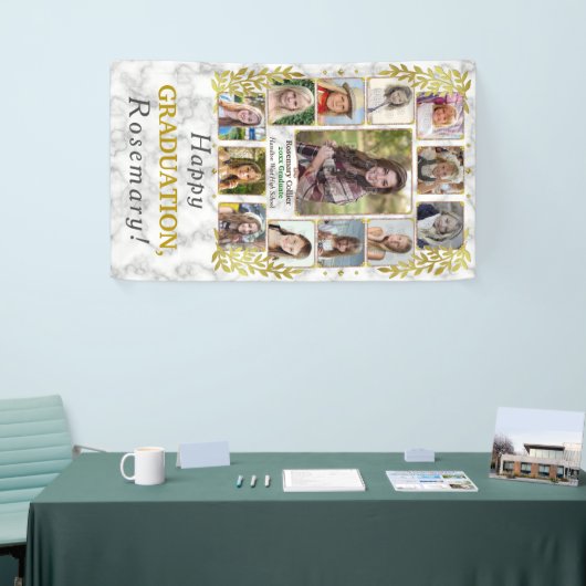 高校卒業パーティー写真大理石 横断幕 (トレードショー)