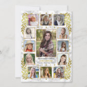 高校卒業パーティー大理石写真コラージュ 招待状 (正面)