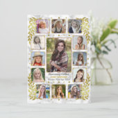 高校卒業パーティー大理石写真コラージュ 招待状 (スタンド正面)