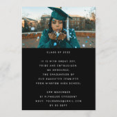 高校卒業パーティー白黒モダンミニマル 招待状 (裏面)