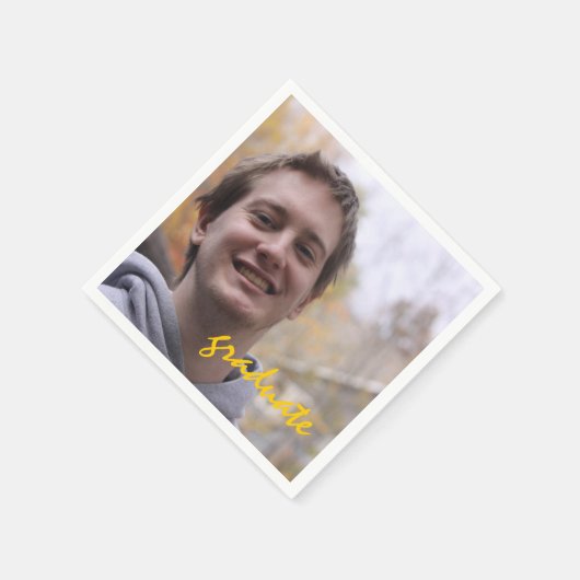 高校卒業パーティー黄色の院内写真 スタンダードカクテルナプキン (角)