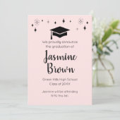 高校卒業モダンのお知らせ 案内状 (スタンド正面)