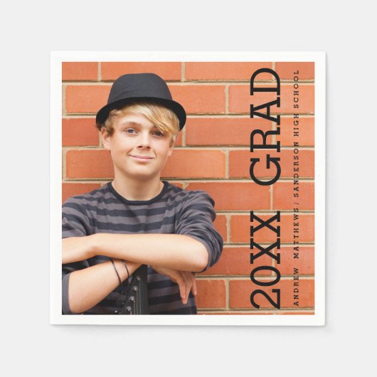 高校卒業モダンパーティー紙ナプキンス スタンダードカクテルナプキン (正面)