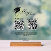 高校卒業モダン学研究資金QRコード アクリルサイン (ニュートラル)