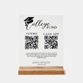 高校卒業モダン学研究資金QRコード アクリルサイン (正面)