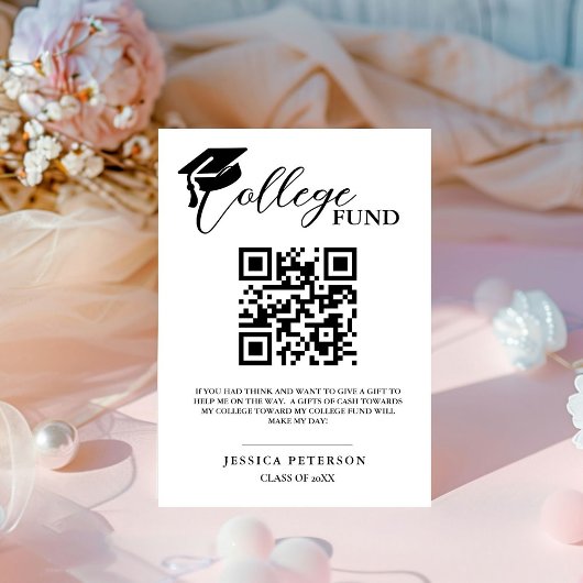 高校卒業モダン学研究資金QRコード 台座サイン