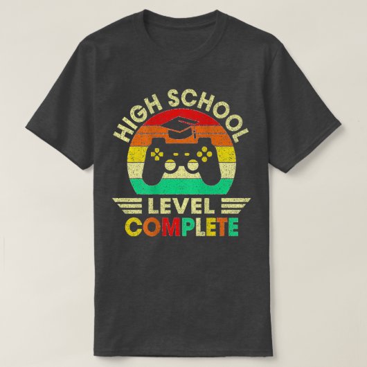 高校卒業レベルの完全なビデオゲーム Tシャツ (デザイン正面)