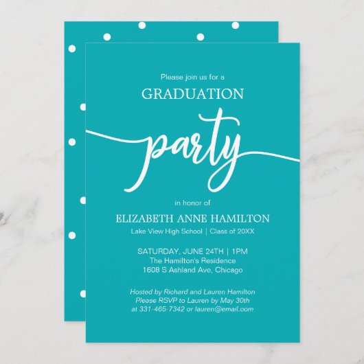 高校卒業党の招待状 案内状 (正面/裏面)
