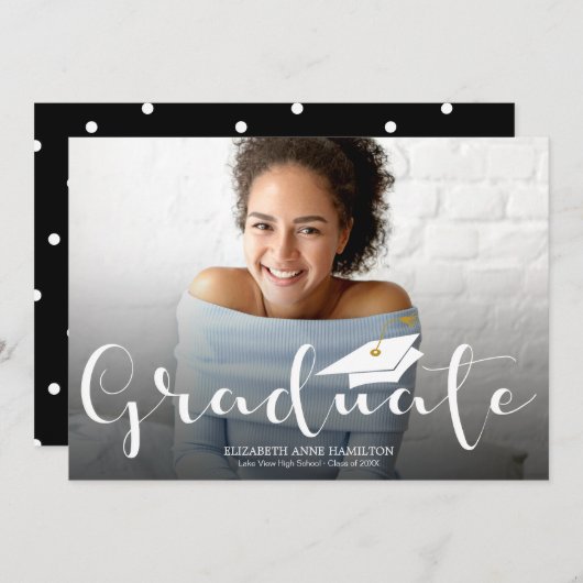 高校卒業写真の発表 案内状 (正面/裏面)