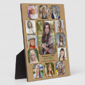 高校卒業写真コラージュ素朴Burlap フォトプラーク (側面)