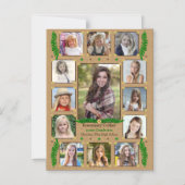 高校卒業写真コラージュ|バーラップシダ マグネット招待状 (正面)