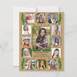 高校卒業写真コラージュ|バーラップシダ マグネット招待状