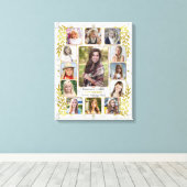 高校卒業写真コラージュ |大理石金ゴールド キャンバスプリント (インサイチュ (ウッドフロア))