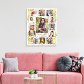 高校卒業写真コラージュ |大理石金ゴールド キャンバスプリント (インサイチュ (リビング))