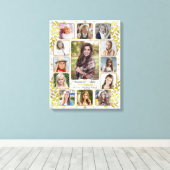 高校卒業写真コラージュ |大理石金ゴールド キャンバスプリント (インサイチュ (ウッドフロア))