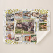 高校卒業写真コラージュ|大理石金ゴールド シェルパブランケット (正面(横))