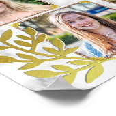 高校卒業写真コラージュ |大理石金ゴールド ポスター (角)