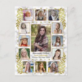 高校卒業写真コラージュ | 金ゴールド 案内ポストカード