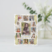 高校卒業写真コラージュ | 金ゴールド 案内ポストカード (スタンド正面)