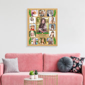 高校卒業写真コラージュ | Burlap Fern キャンバスプリント (インサイチュ (リビング))