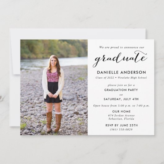 高校卒業写真パーティー 招待状 (正面)