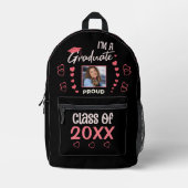 高校卒業写真卒業パーソナライズ プリントバックパック (正面)