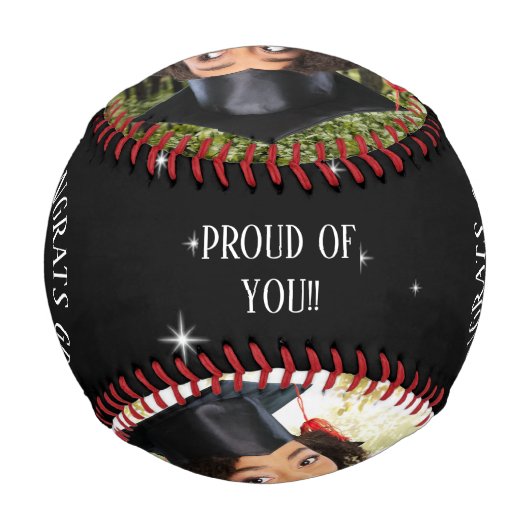 高校卒業写真撮影おめでとう卒業 野球ボール (裏面)