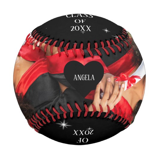 高校卒業写真撮影おめでとう卒業 野球ボール (正面)