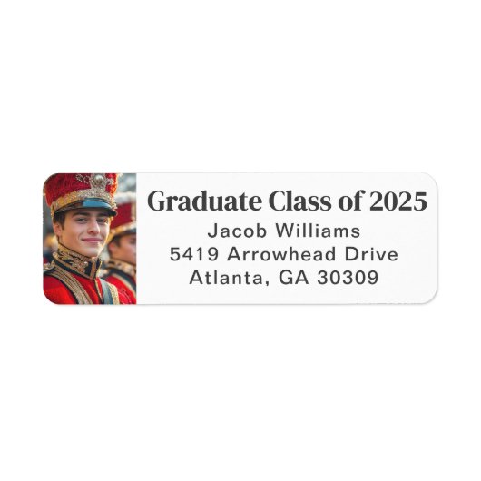 高校卒業写真 ラベル (正面)