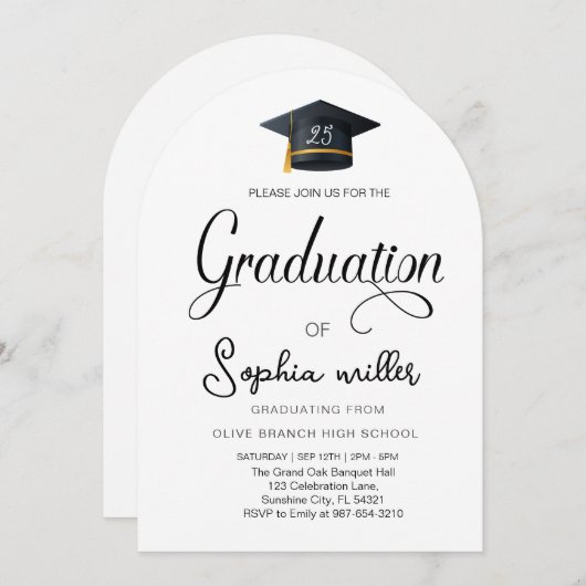 高校卒業卒業記念パーティー 招待状 (正面/裏面)