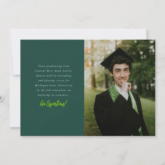 高校卒業大学アナウンスメントカード 案内状 (裏面)