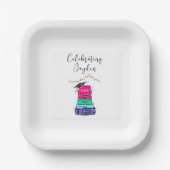 高校卒業大学スーツケース年 ペーパープレート (正面)