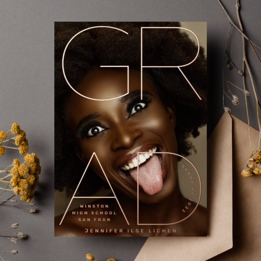 高校卒業実在バラ金箔の発表 箔招待状